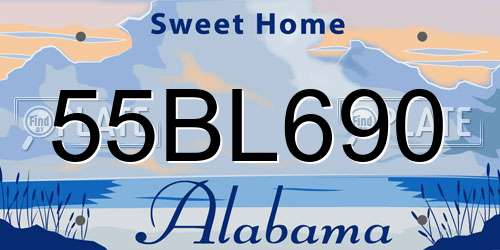 55BL690 Alabama License Plate