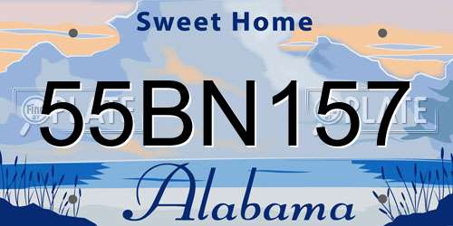 55BN157 Alabama License Plate