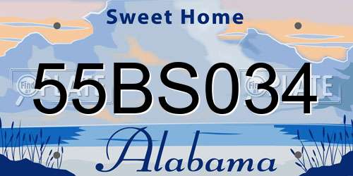 55BS034 Alabama License Plate