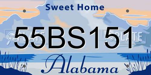 55BS151 Alabama License Plate