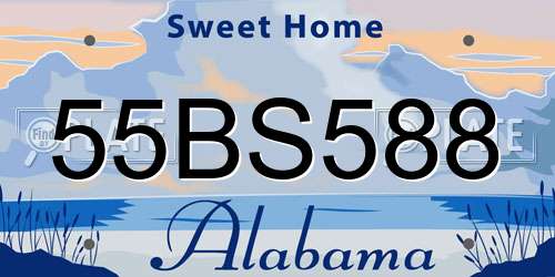 55BS588 Alabama License Plate