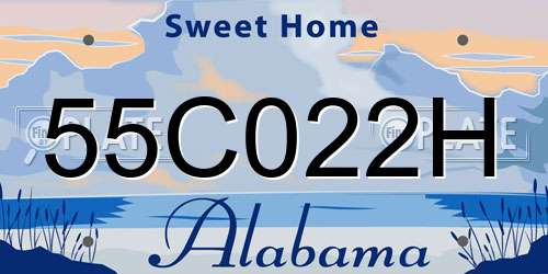 55C022H Alabama License Plate