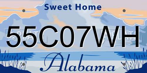 55C07WH Alabama License Plate