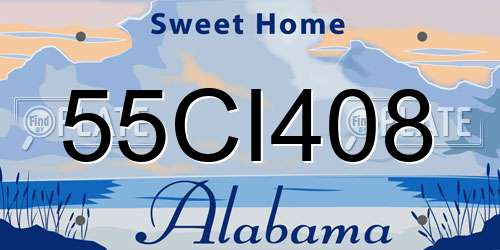 55CI408 Alabama License Plate