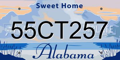 55CT257 Alabama License Plate