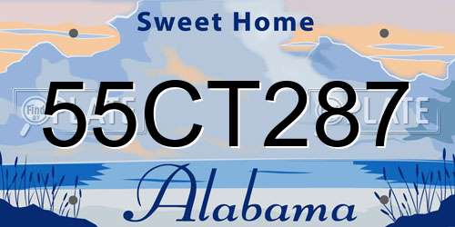 55CT287 Alabama License Plate