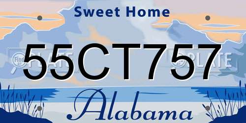 55CT757 Alabama License Plate