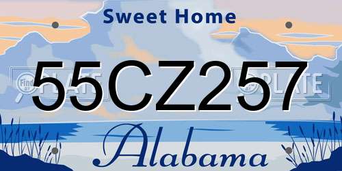 55CZ257 Alabama License Plate
