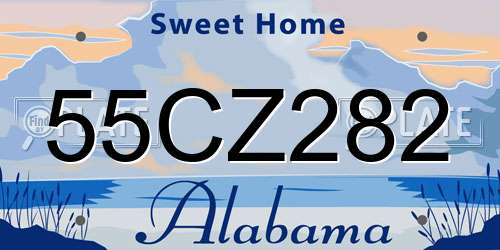 55CZ282 Alabama License Plate