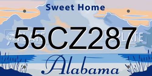 55CZ287 Alabama License Plate