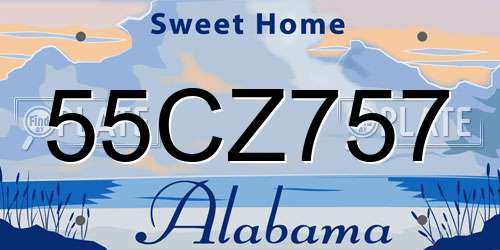 55CZ757 Alabama License Plate