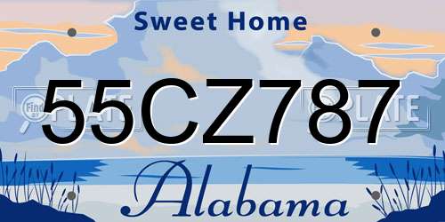 55CZ787 Alabama License Plate