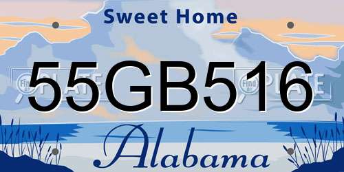 55GB516 Alabama License Plate