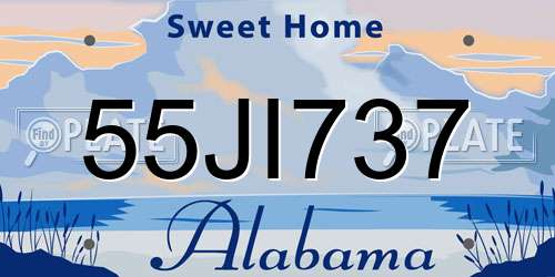 55JI737 Alabama License Plate