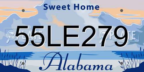 55LE279 Alabama License Plate