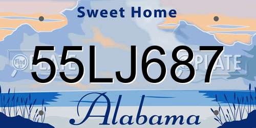 55LJ687 Alabama License Plate