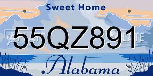 55QZ891 Alabama License Plate