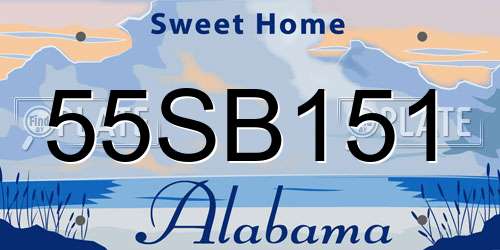 55SB151 Alabama License Plate