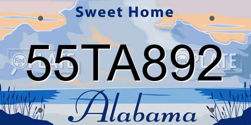 55TA892 Alabama License Plate