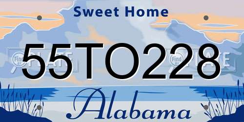 55TO228 Alabama License Plate
