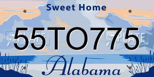 55TO775 Alabama License Plate