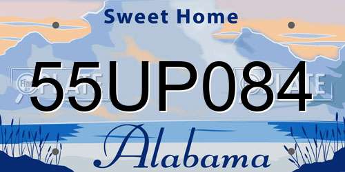 55UP084 Alabama License Plate
