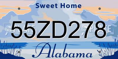 55ZD278 Alabama License Plate