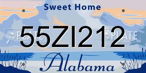55ZI212 Alabama License Plate