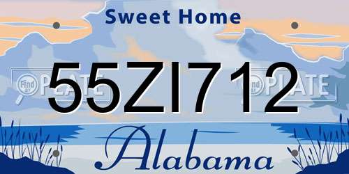 55ZI712 Alabama License Plate