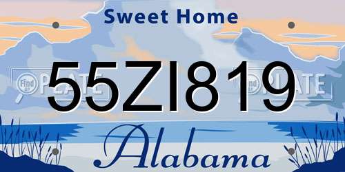 55ZI819 Alabama License Plate