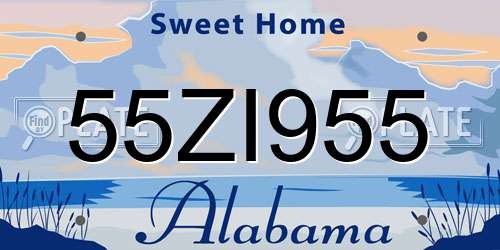 55ZI955 Alabama License Plate