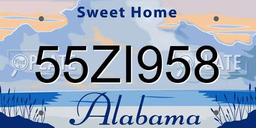 55ZI958 Alabama License Plate