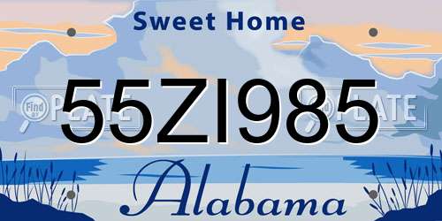 55ZI985 Alabama License Plate