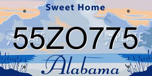 55ZO775 Alabama License Plate