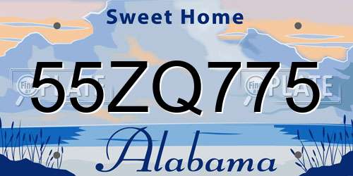 55ZQ775 Alabama License Plate
