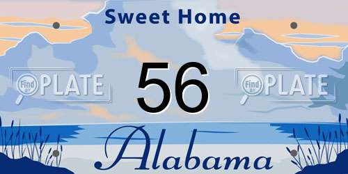 56 Alabama License Plate