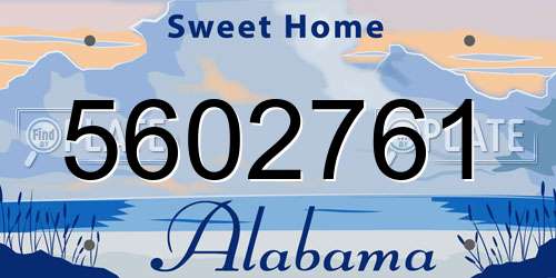 5602761 Alabama License Plate