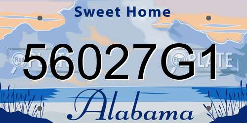 56027G1 Alabama License Plate
