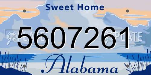 5607261 Alabama License Plate