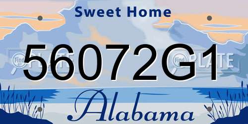 56072G1 Alabama License Plate
