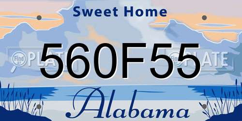 560F55 Alabama License Plate