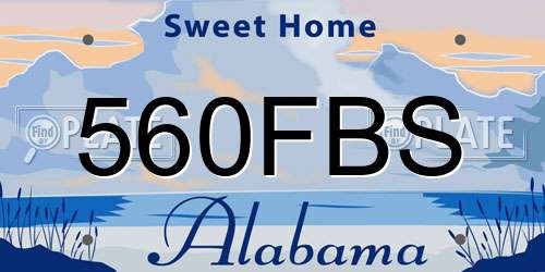 560FBS Alabama License Plate