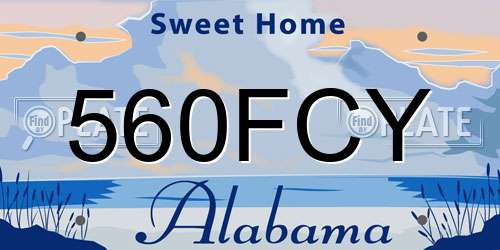 560FCY Alabama License Plate