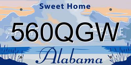 560QGW Alabama License Plate