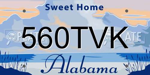 560TVK Alabama License Plate