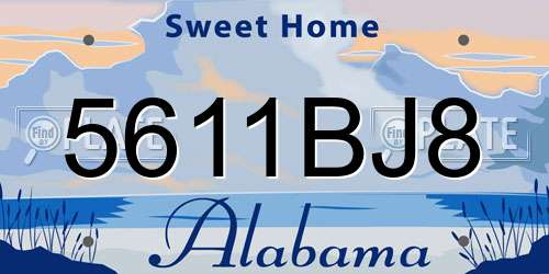 5611BJ8 Alabama License Plate