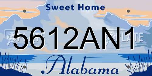 5612AN1 Alabama License Plate