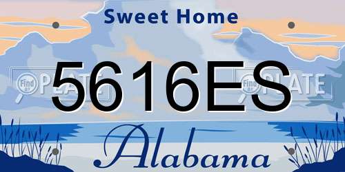 5616ES Alabama License Plate