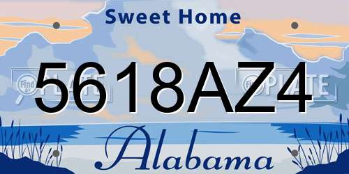 5618AZ4 Alabama License Plate