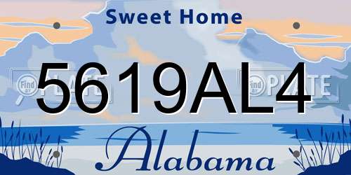 5619AL4 Alabama License Plate